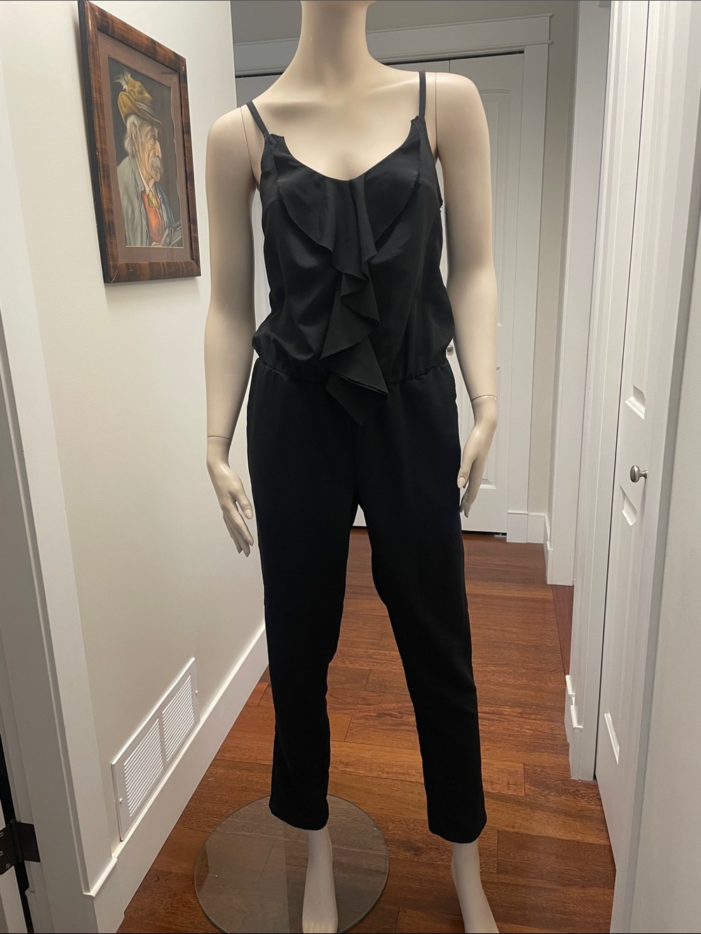Jacob Black Ruffle-Front Spaghetti Strap Jumpsuit
